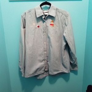 Tinkerbell Embroidered Denim Shirt